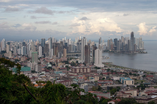 An aerial view of a city in Panama