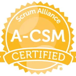 Advanced Certified ScrumMaster Badge (yellow and shiny)