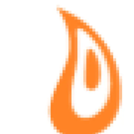 The Promet flame logo; an orange and white flame shaped like a Drupal drop.