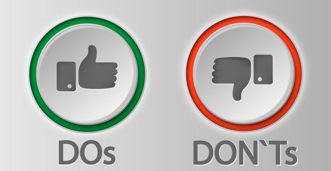 A Thumbs Up and a Thumbs Down icon indicating Do's and Don'ts