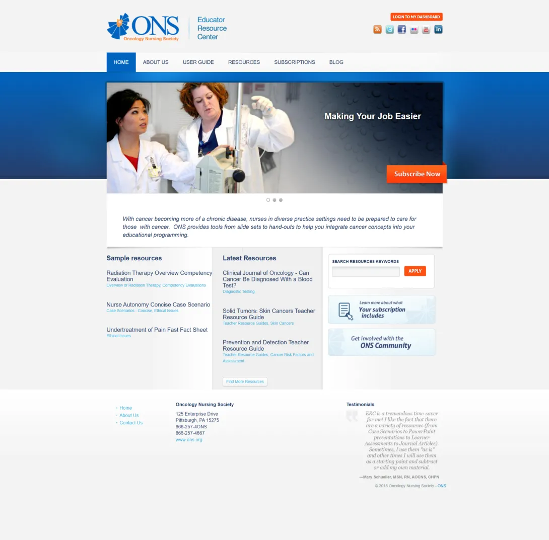 ONS ERC homepage