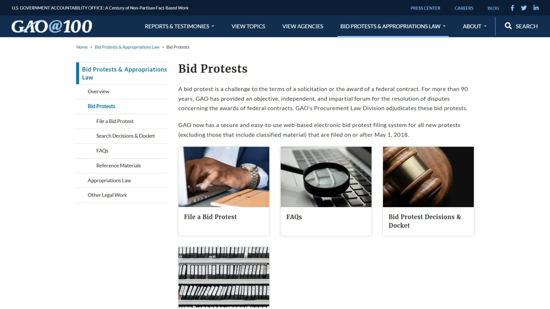 GAO bid protests