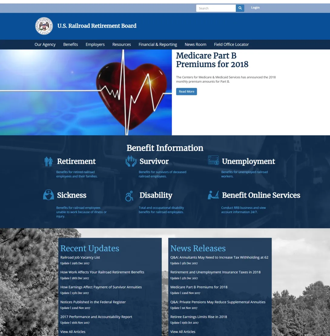 Railroad Retirement Board homepage